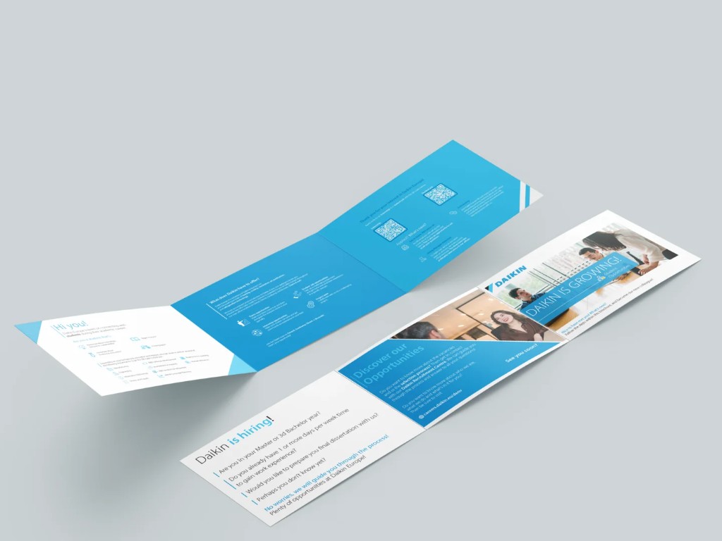 Tri-fold brochure met student opportunities thema