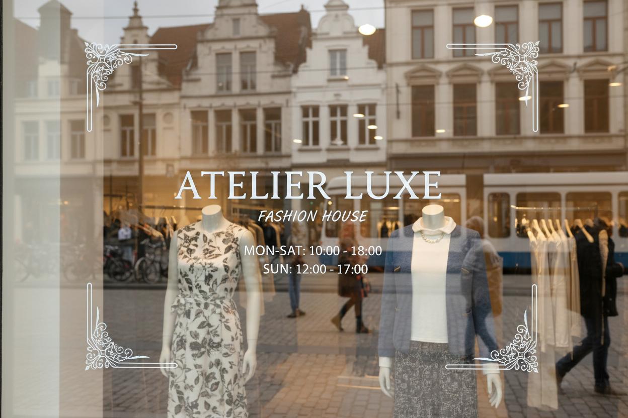 Raamstickers en belettering voor een winkelruit